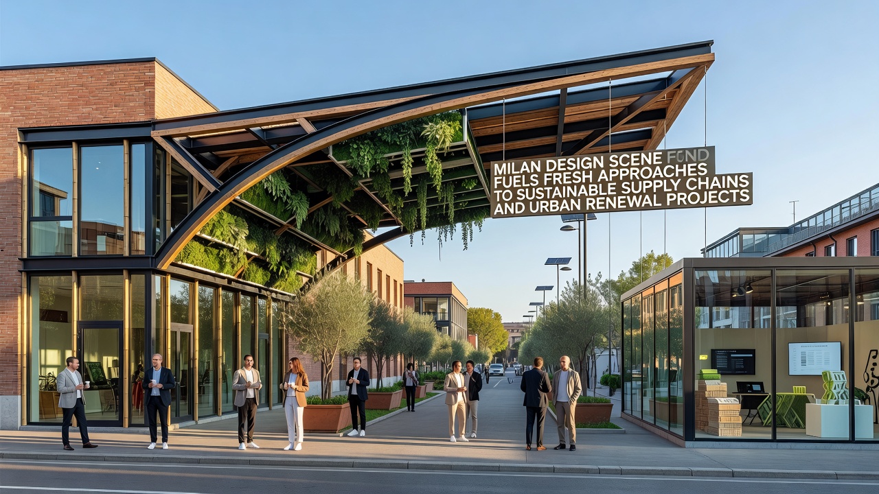 Urban renewal site in Milan featuring modular structures and green infrastructure elements